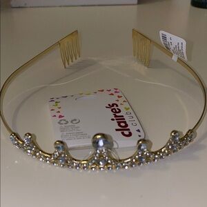 Claire's Club Gold Rhinestone Princess Tiara